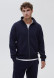 Black color men's three-thread insulated sweatshirt with a zipper